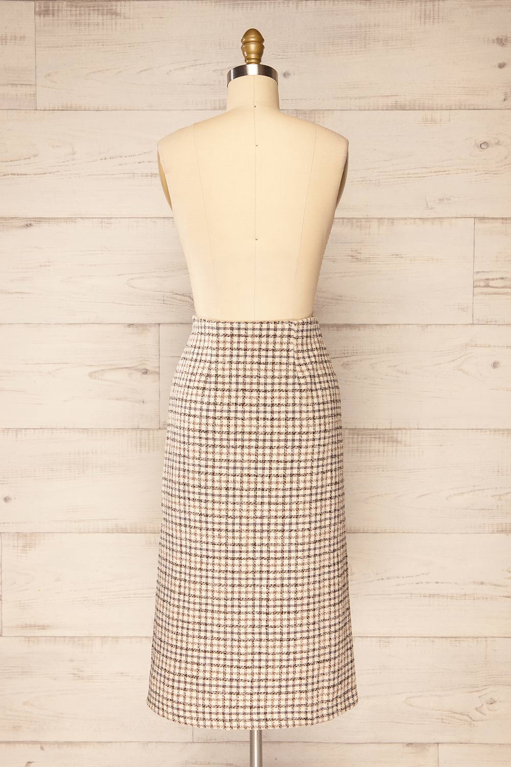 Stevenson Midi Tweed Pencil Skirt w/ Slit | La petite garçonne back view