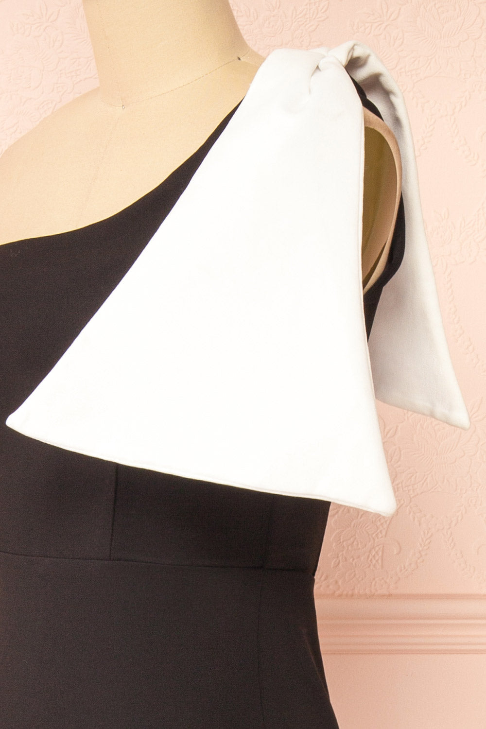 Stormi Black Fitted Dress w/ Oversized Bow | Boutique 1861 side