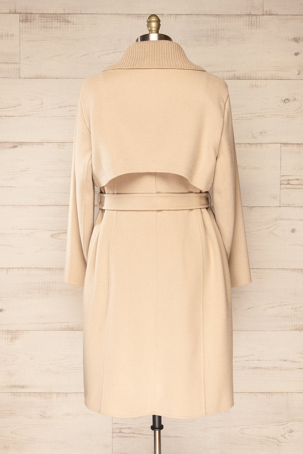 Strasbourg Long Beige Wool Coat w/ Belt | La petite garçonne back plus size