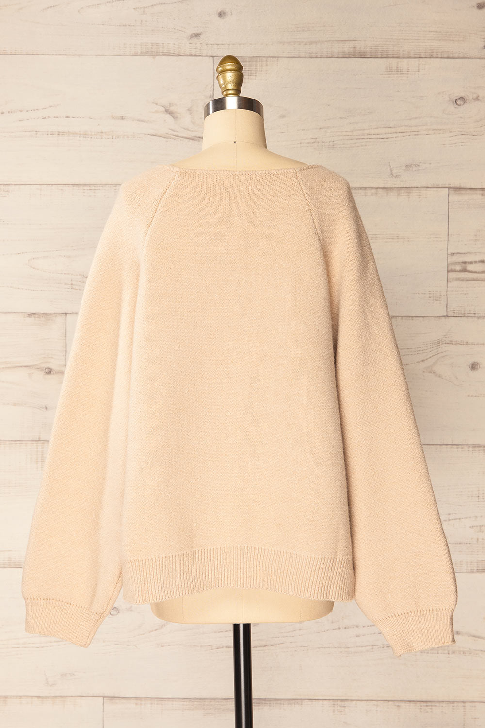 Stuttgart Beige Thick Knit Open Cardigan | La petite garçonne back view