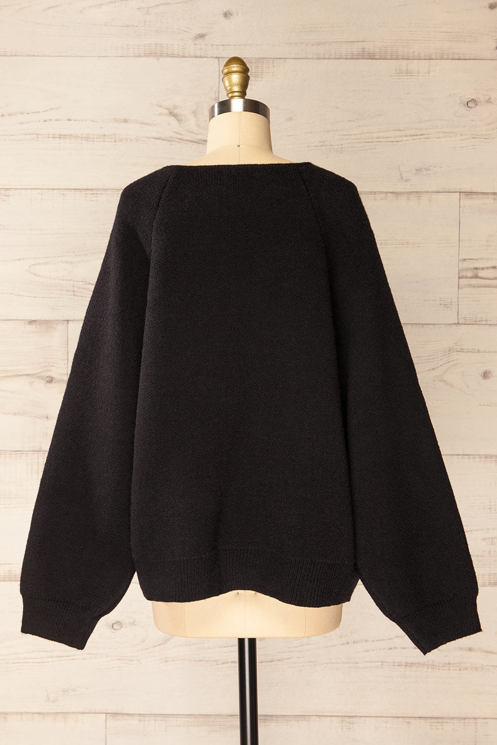Stuttgart Black Thick Knit Open Cardigan | La petite garçonne back view