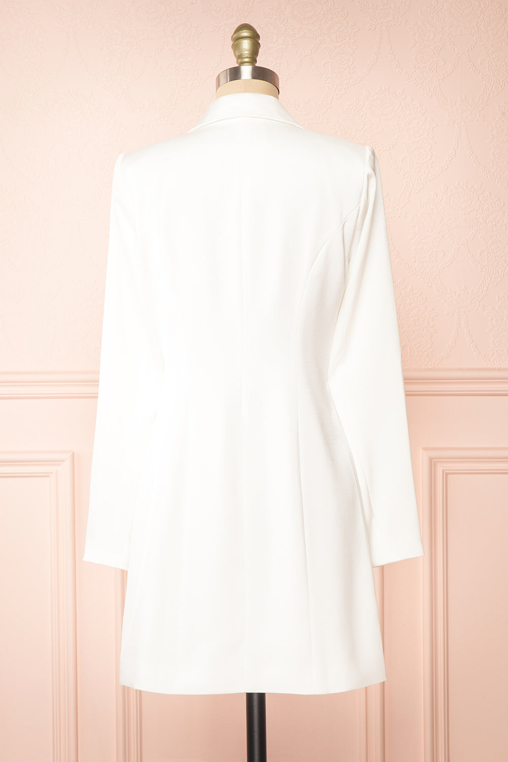 Subin Short Ivory Satin Blazer Dress | Boudoir 1861 back view