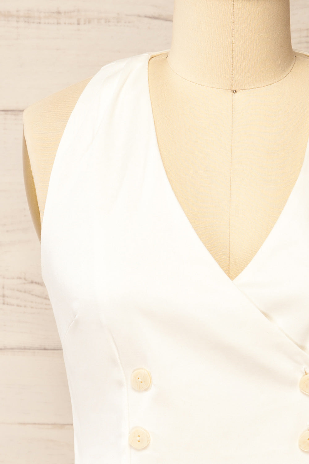 Sudbury White Double Breasted Vest | La petite garçonne front