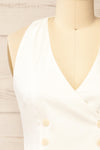 Sudbury White Double Breasted Vest | La petite garçonne front