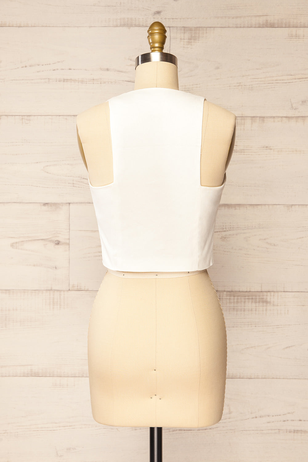 Sudbury White Double Breasted Vest | La petite garçonne back view