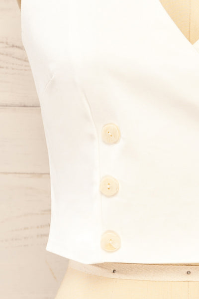 Sudbury White Double Breasted Vest | La petite garçonne bottom