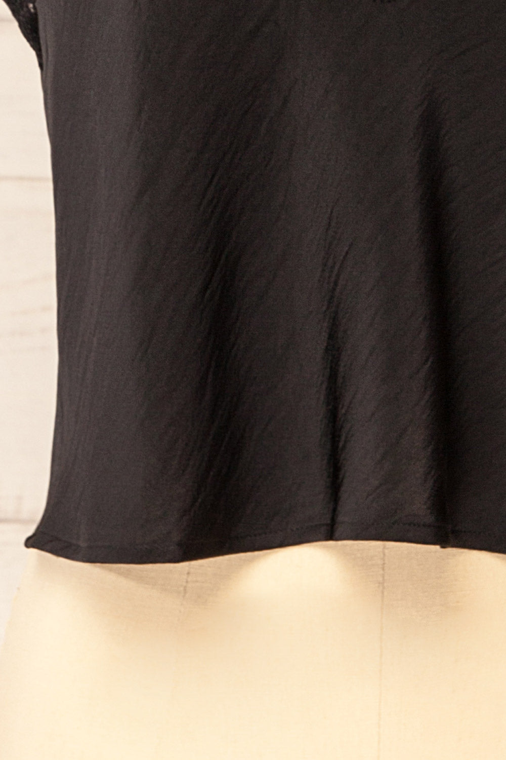 Suva Black V-Neck Satin Tank Top | La petite garçonne bottom