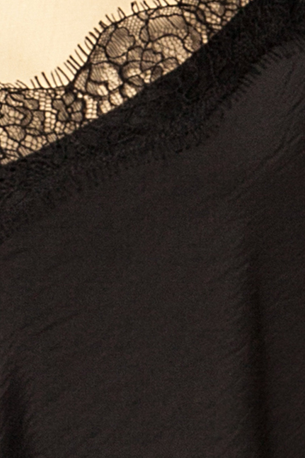 Suva Black V-Neck Satin Tank Top | La petite garçonne fabric