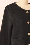 Suzie Black Oversized Knit Cardigan | Boutique 1861 side close-up