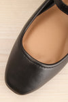 Sweepa Black Ballerina Flats w/ Adjustable Strap | La petite garçonne flat close-up