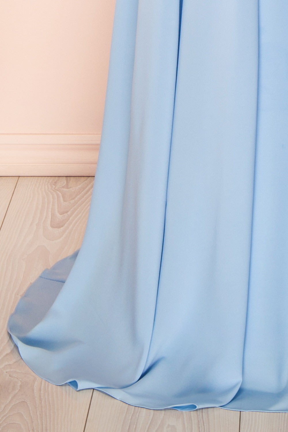 Syana Blue Long Chiffon Corset Dress with Scarf | Boutique 1861 bottom