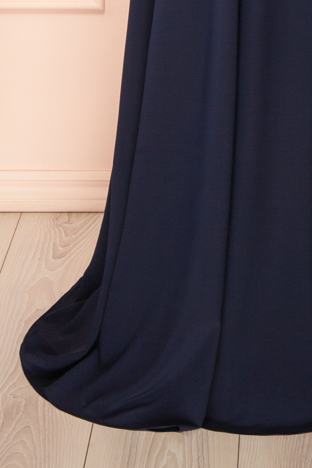 Syana Navy Long Chiffon Corset Dress with Scarf | Boutique 1861 bottom