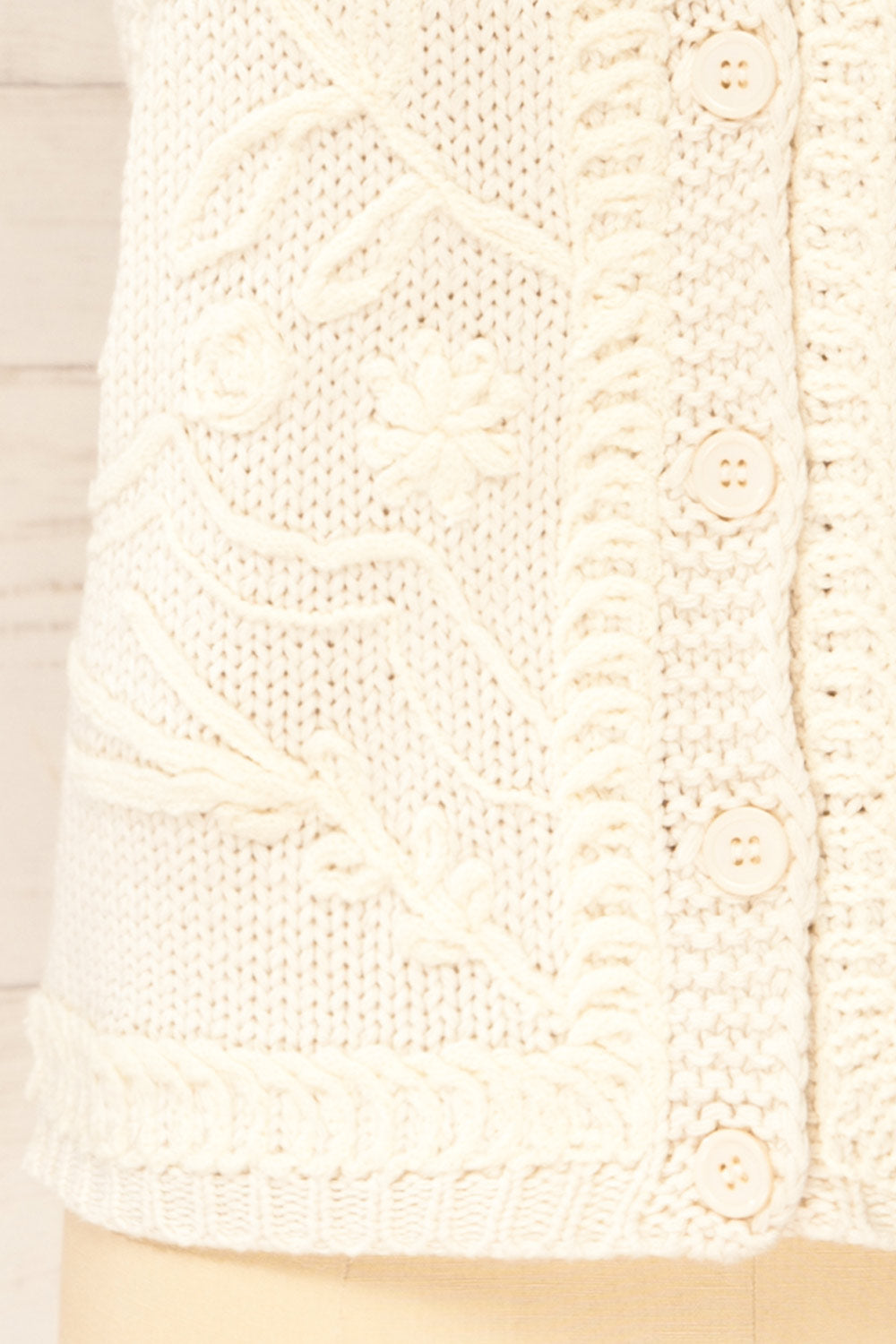 Nampa Ivory Knit Vest with Embroidery | La petite garçonne bottom
