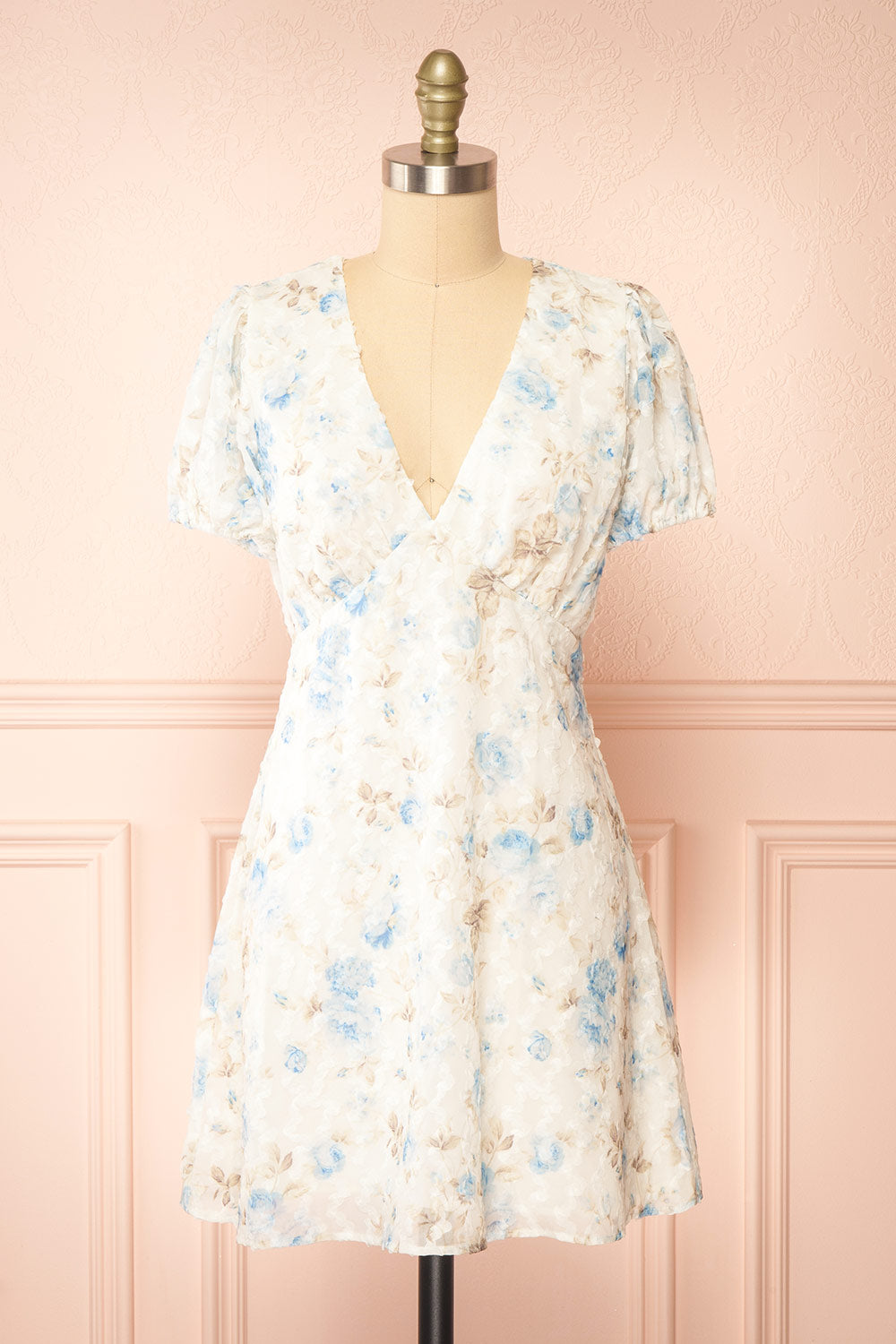 Sykos Short White Floral Chiffon Dress | Boutique 1861