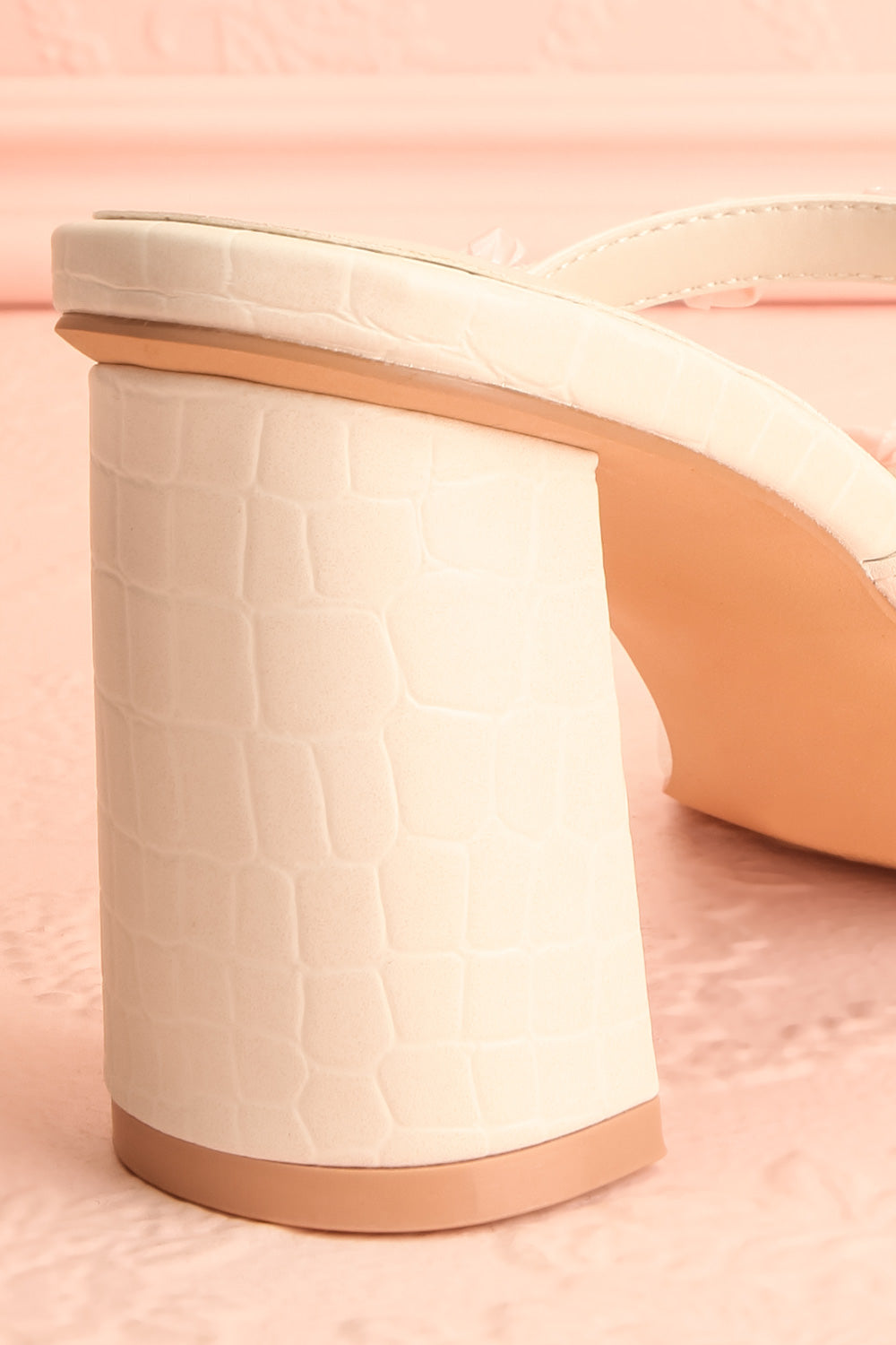 Synthicia Ivory Heeled Sandals w/ Rose Flowers | Boudoir 1861 back