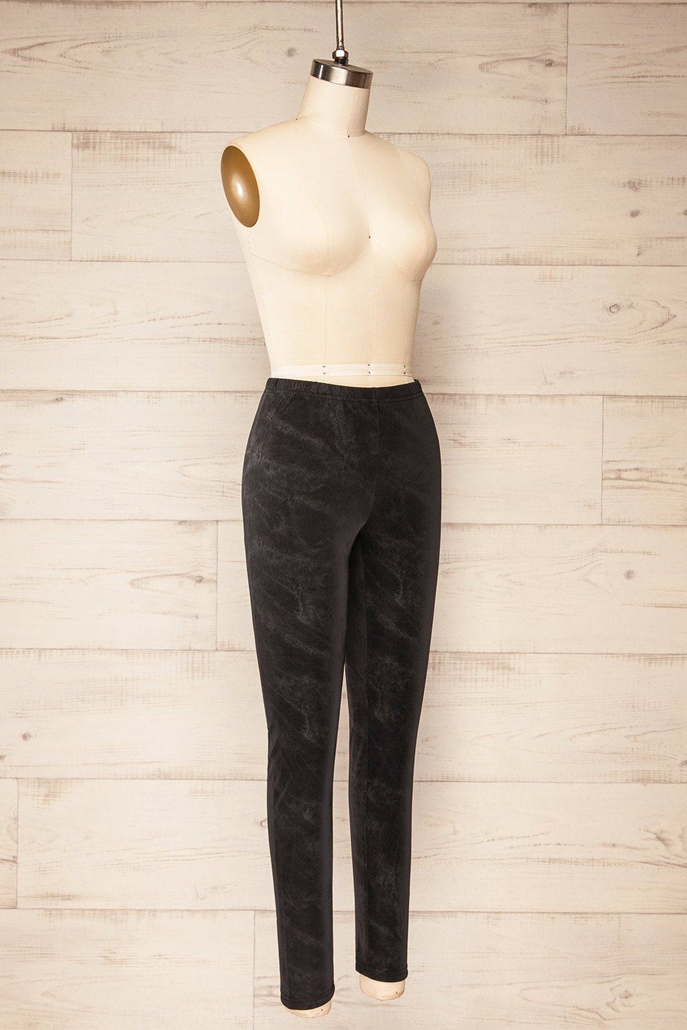 Syracuse Black Faux Suede High-Waisted Leggings | La petite garçonne side view