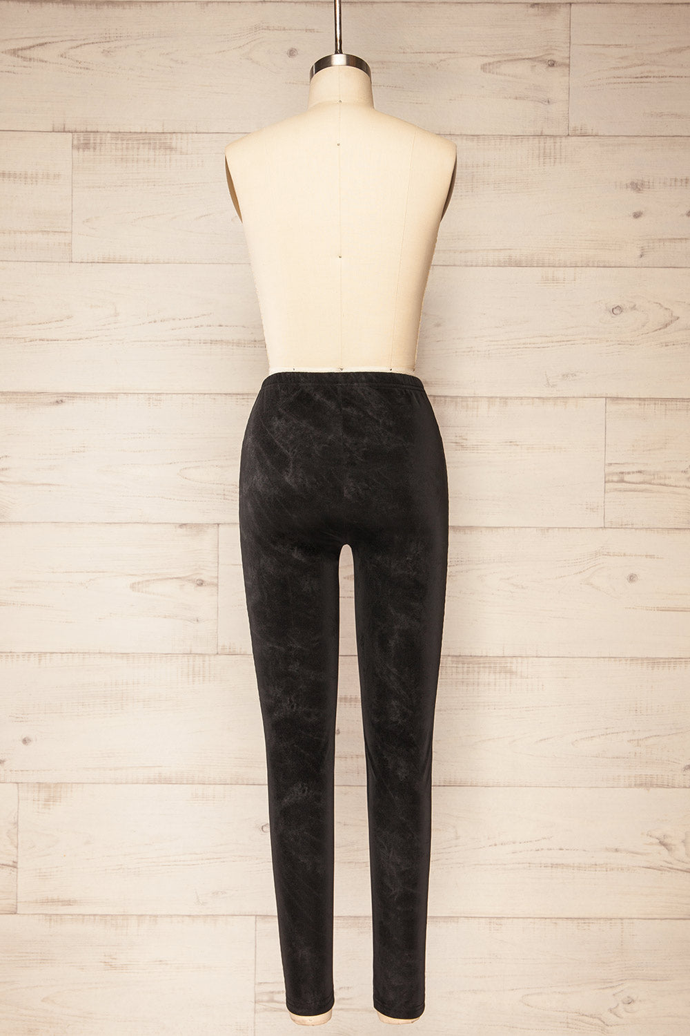 Syracuse Black Faux Suede High-Waisted Leggings | La petite garçonne back view