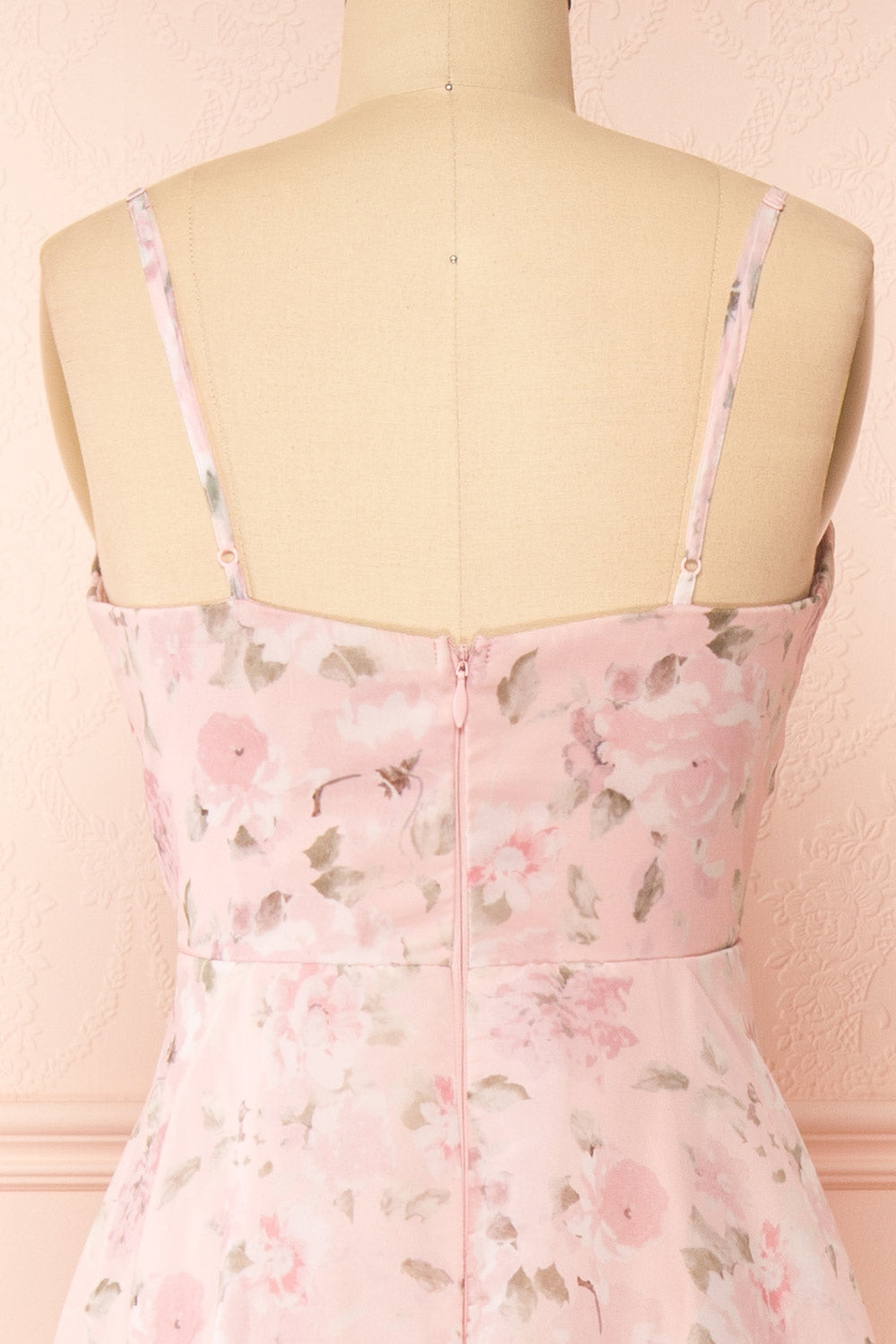 Taeyeon Pink Floral Maxi Dress | Boutique 1861 back