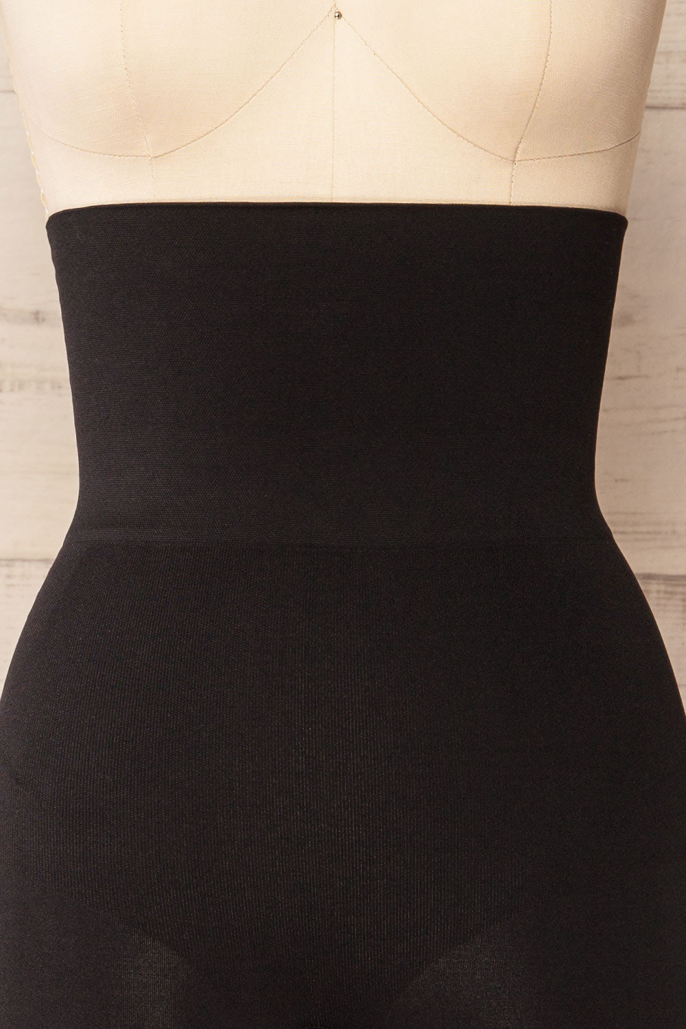 Talavera Black Shapewear Shorts | La petite garçonne front close-up