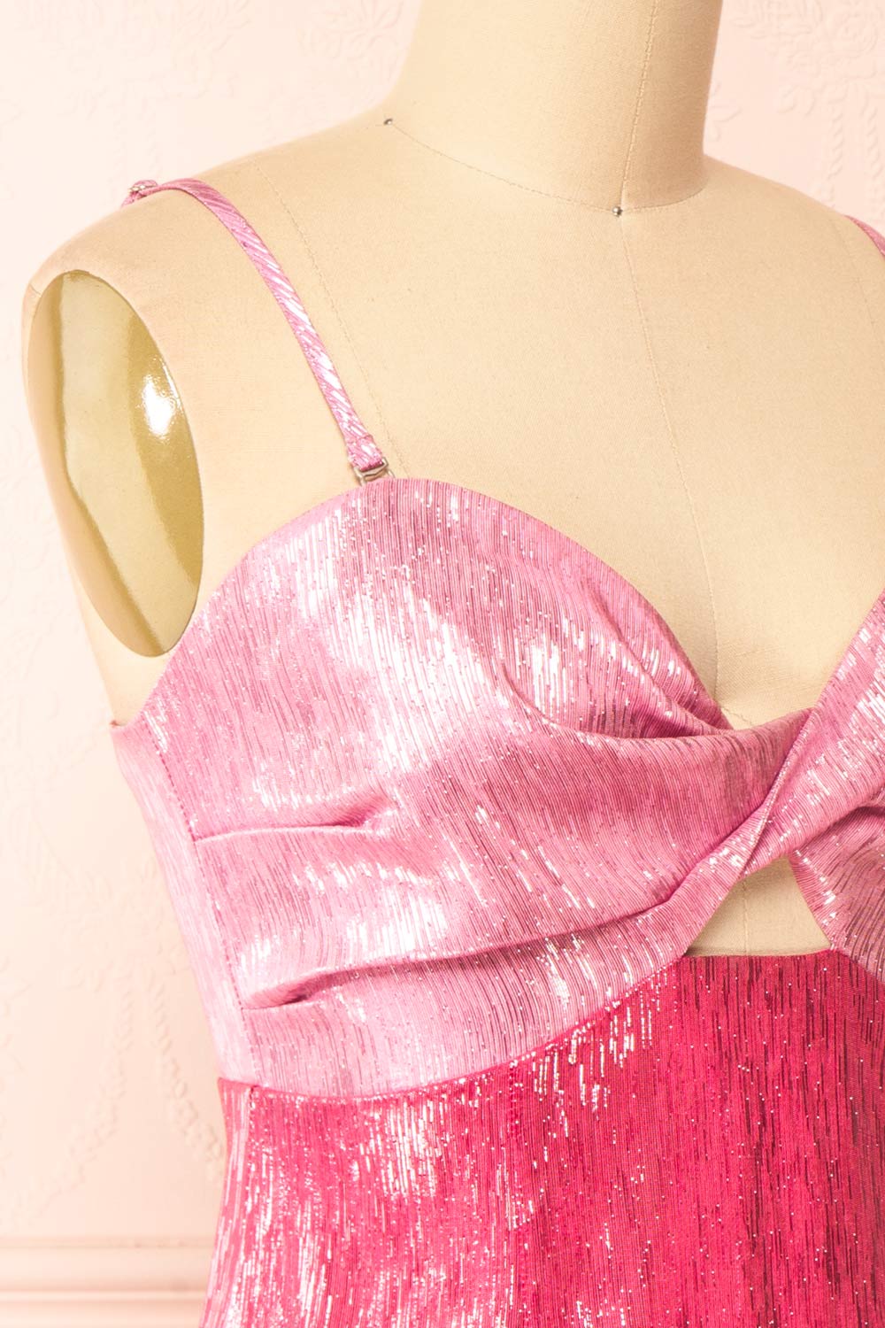 Talitha Short 2-Toned Shimmery Pink Dress | Boutique 1861 side