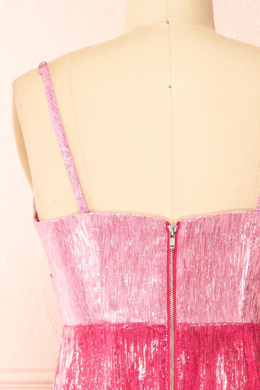 Talitha Short 2-Toned Shimmery Pink Dress | Boutique 1861 back