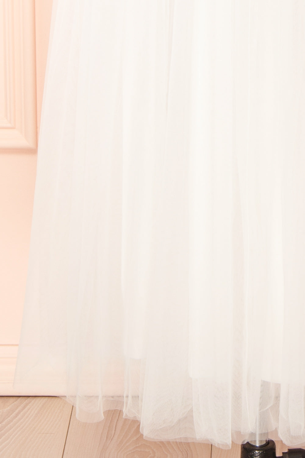 Tallina White Tulle Midi Dress w/ Floral Embroidery | Boudoir 1861 bottom