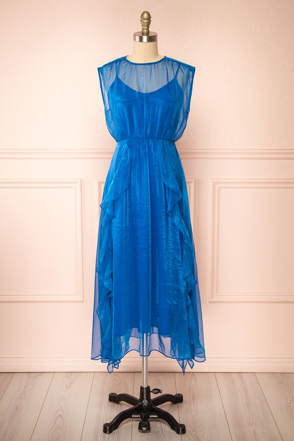 Talula Blue Midi Dress w/ Ruffles