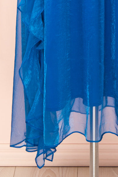 Talula Blue Midi Dress w/ Ruffles | Boutique 1861 bottom