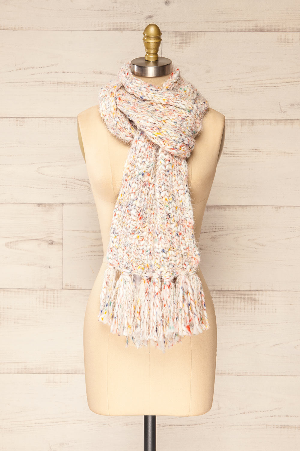 Tbilisi Multicoloured Soft Knit Scarf | La petite garçonne side view