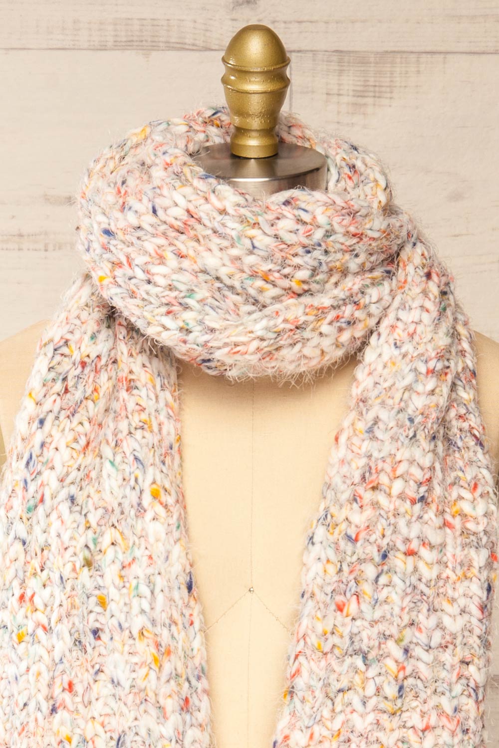 Tbilisi Multicoloured Soft Knit Scarf | La petite garçonne close-up