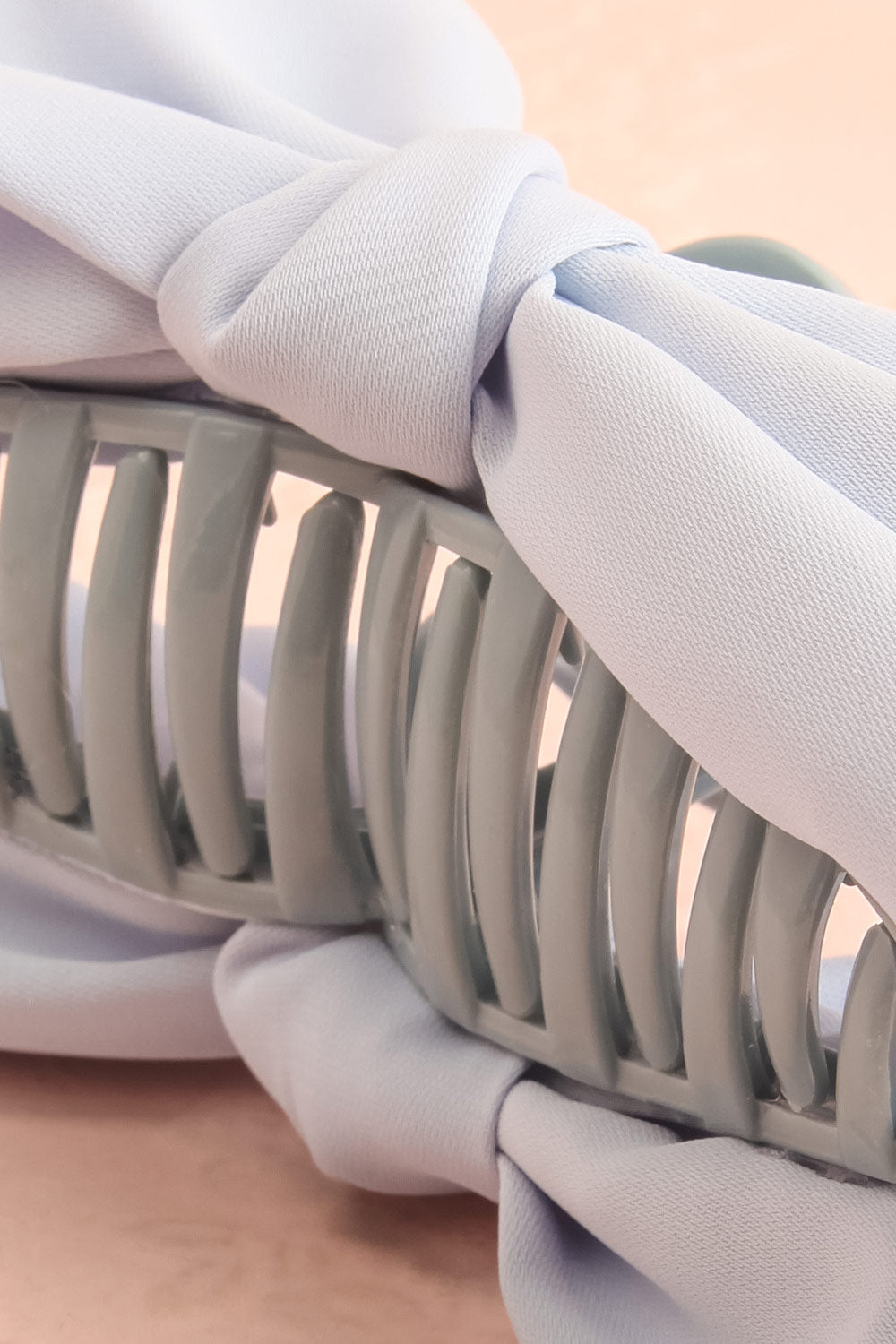 Thana Blue Hair Claw w/ Satin Bow | Boutique 1861 flat close-up