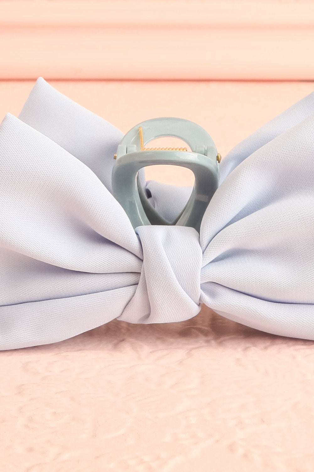 Thana Blue Hair Claw w/ Satin Bow | Boutique 1861 close-up
