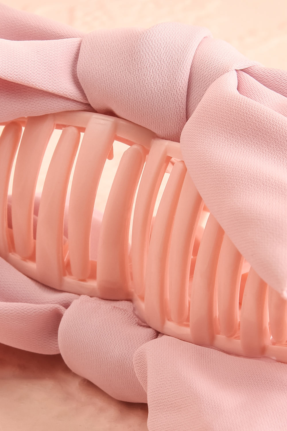 Thana Pink Hair Claw w/ Satin Bow | Boutique 1861 flat close-up