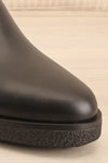 Thornbury Black Matte Ankle Rain Boots | La petite garçonne front close-up