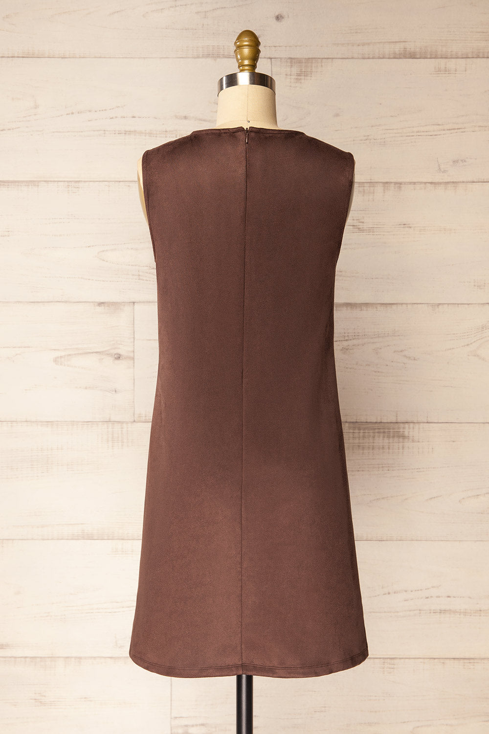 Tilche Brown Short Suede Dress | La petite garçonne back view