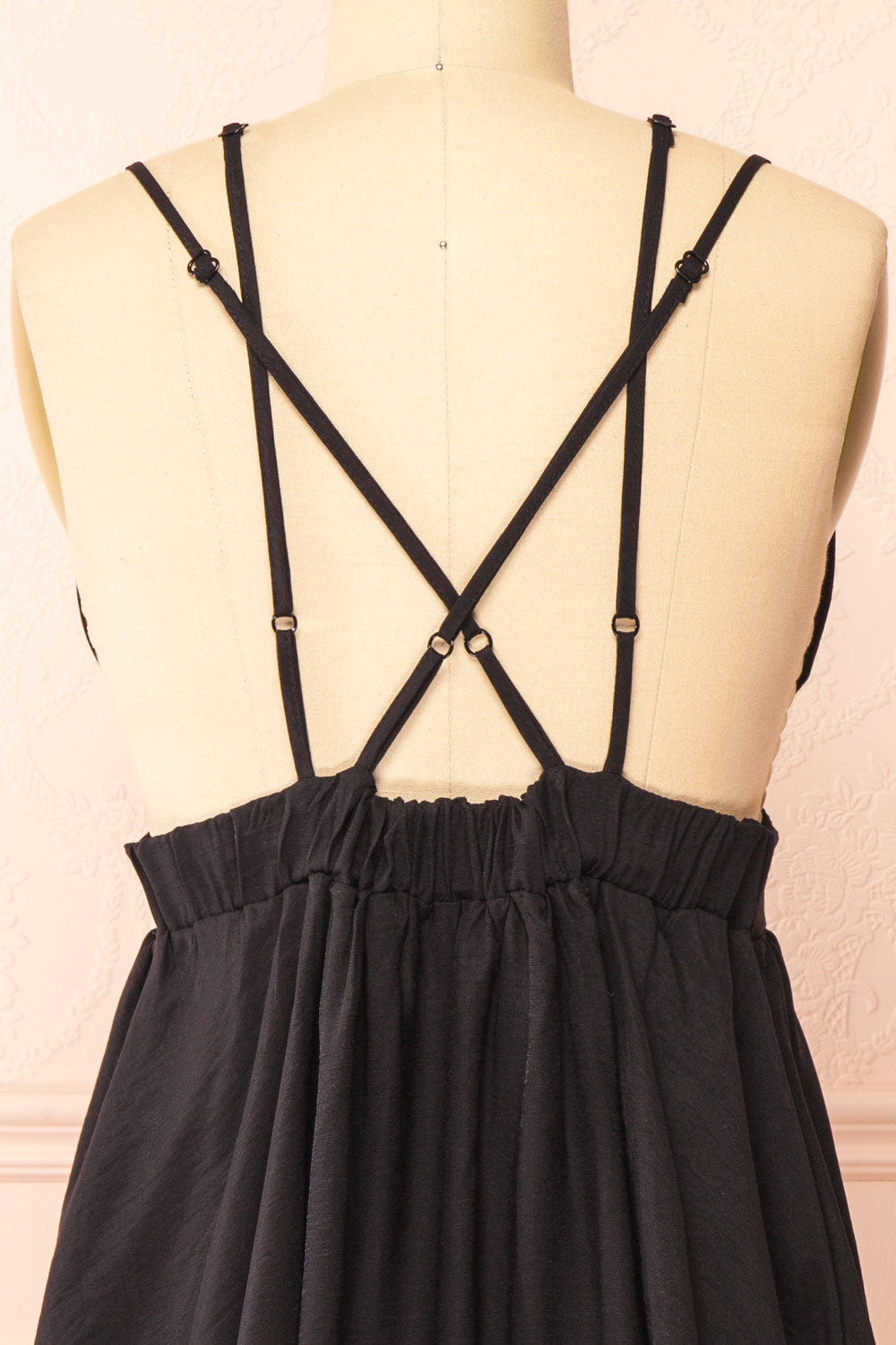 Tillie Short Black Plunging Neckline Dress | Boutique 1861 back