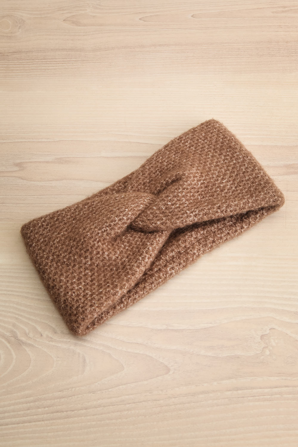 Tiraspol Brown Knit Headband | La petite garçonne flat view