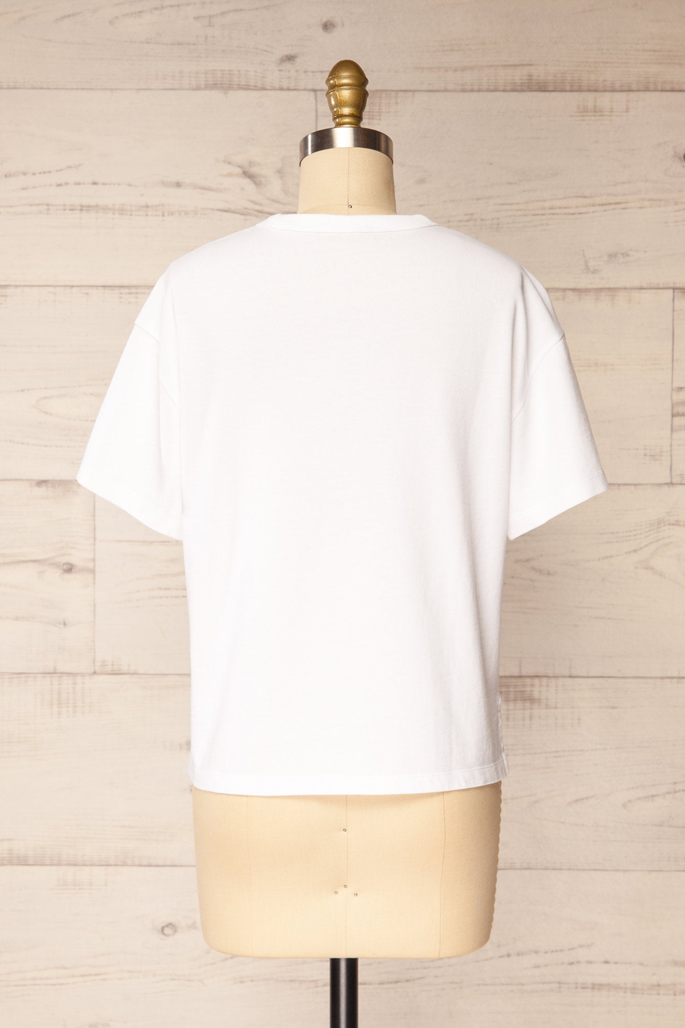 Tirupati White Cotton T-Shirt | La petite garçonne back view