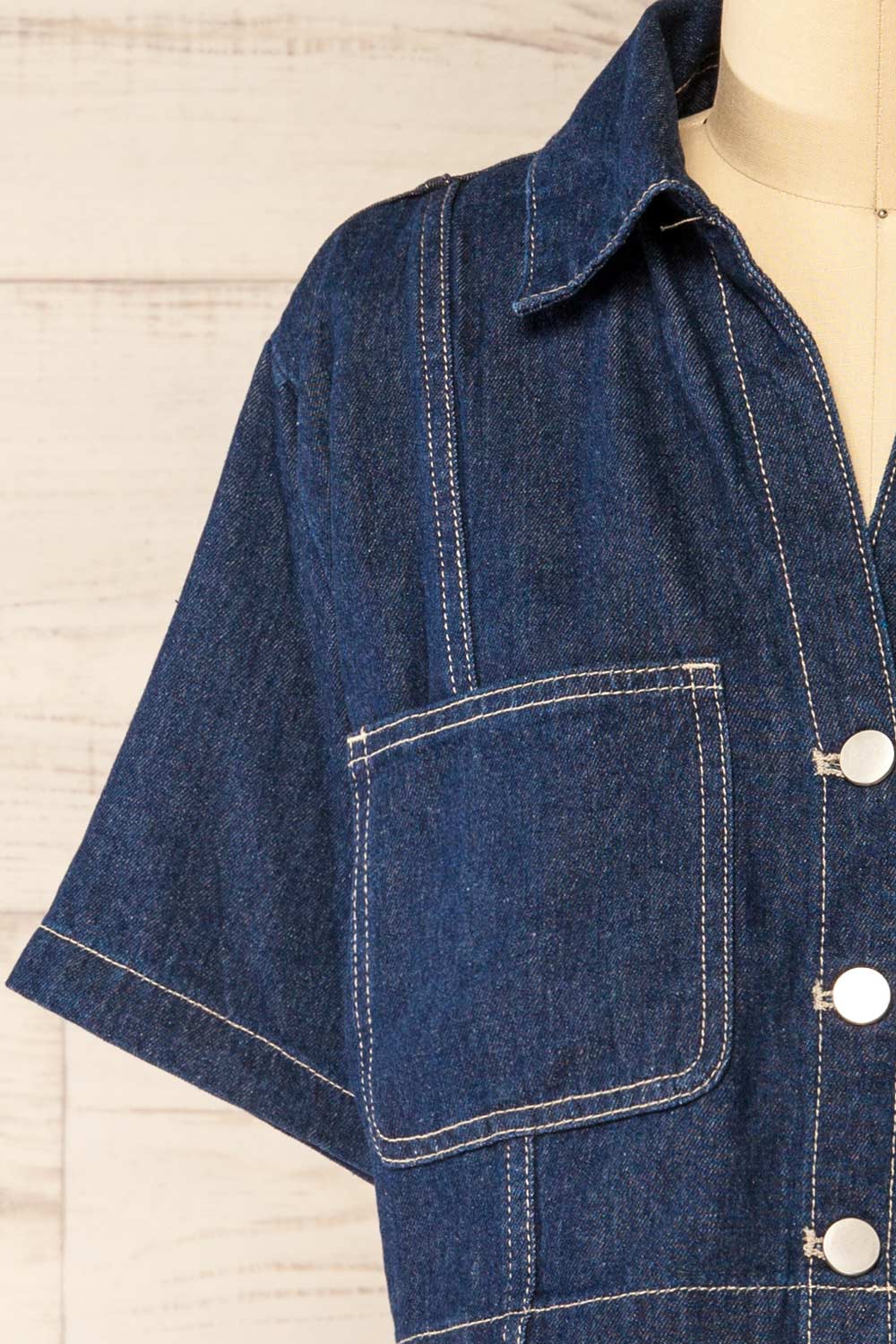 Topeka Cropped Denim Shirt | La petite garçonne front
