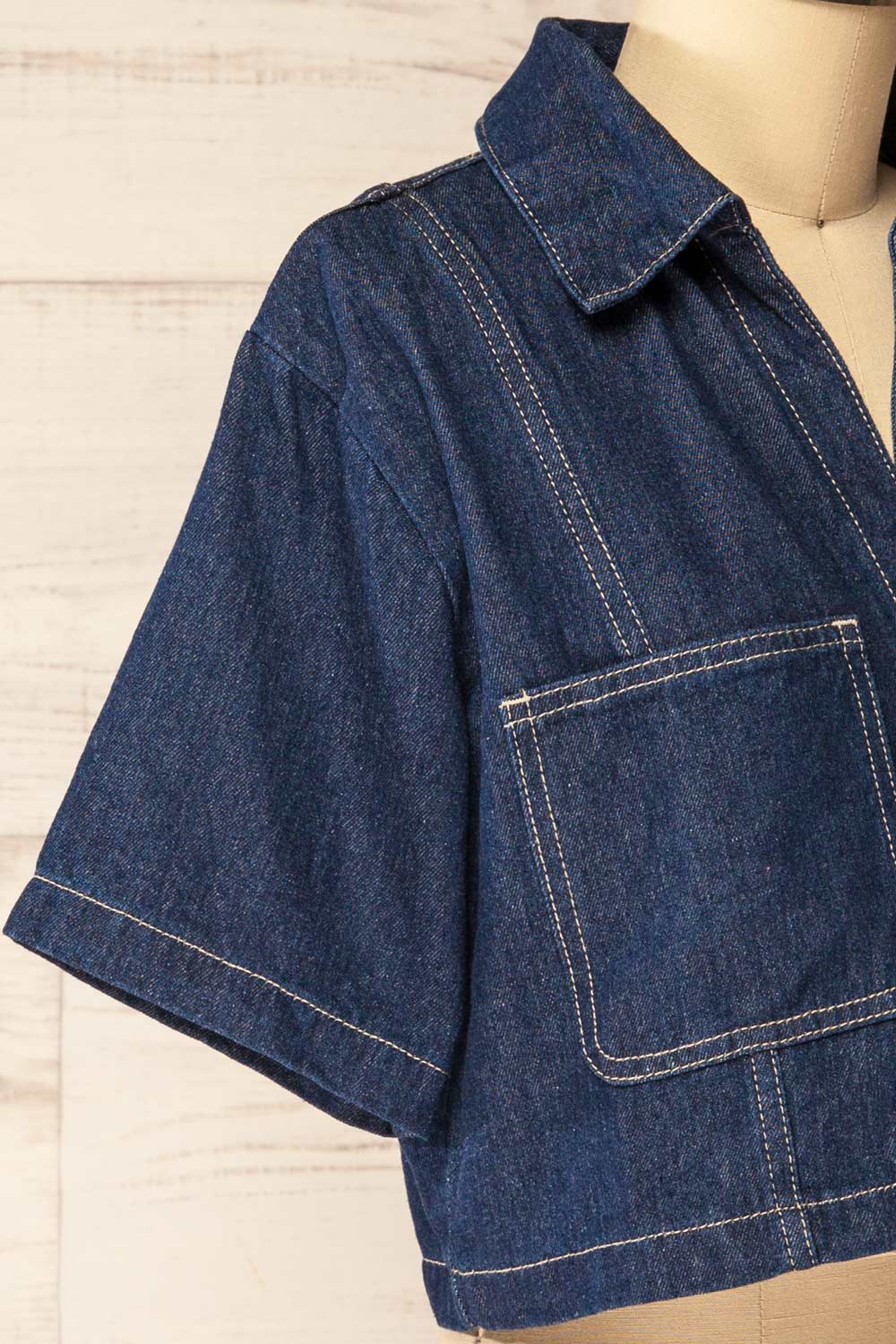 Topeka Cropped Denim Shirt | La petite garçonne side