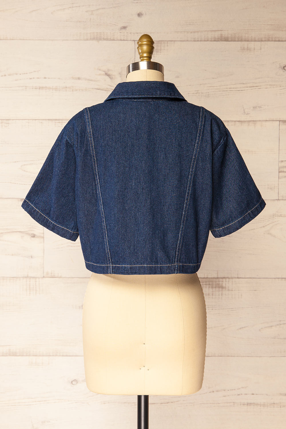 Topeka Cropped Denim Shirt | La petite garçonne back view