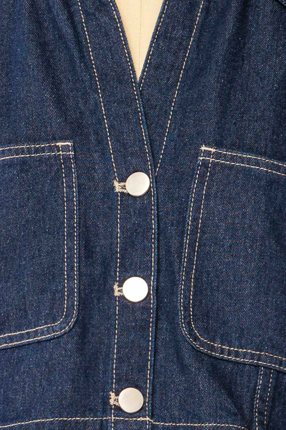 Topeka Cropped Denim Shirt | La petite garçonne details