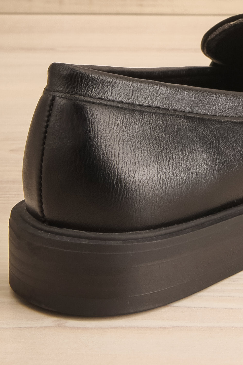 Toro Black Matte Loafers | La petite garçonne back close-up