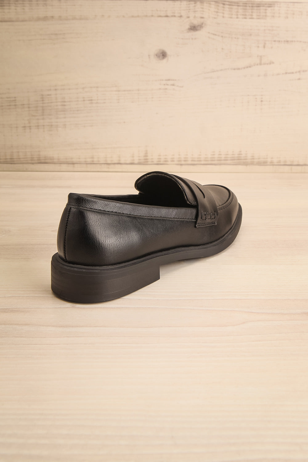 Toro Black Matte Loafers | La petite garçonne back view