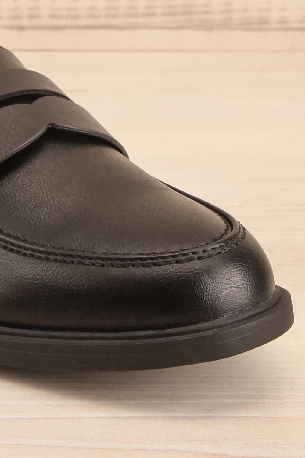 Toro Black Matte Loafers | La petite garçonne front close-up