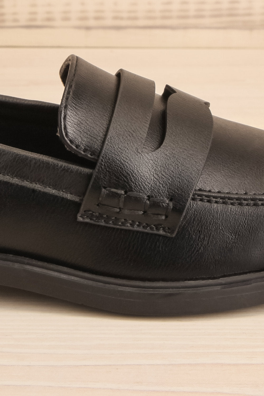 Toro Black Matte Loafers | La petite garçonne side front close-up