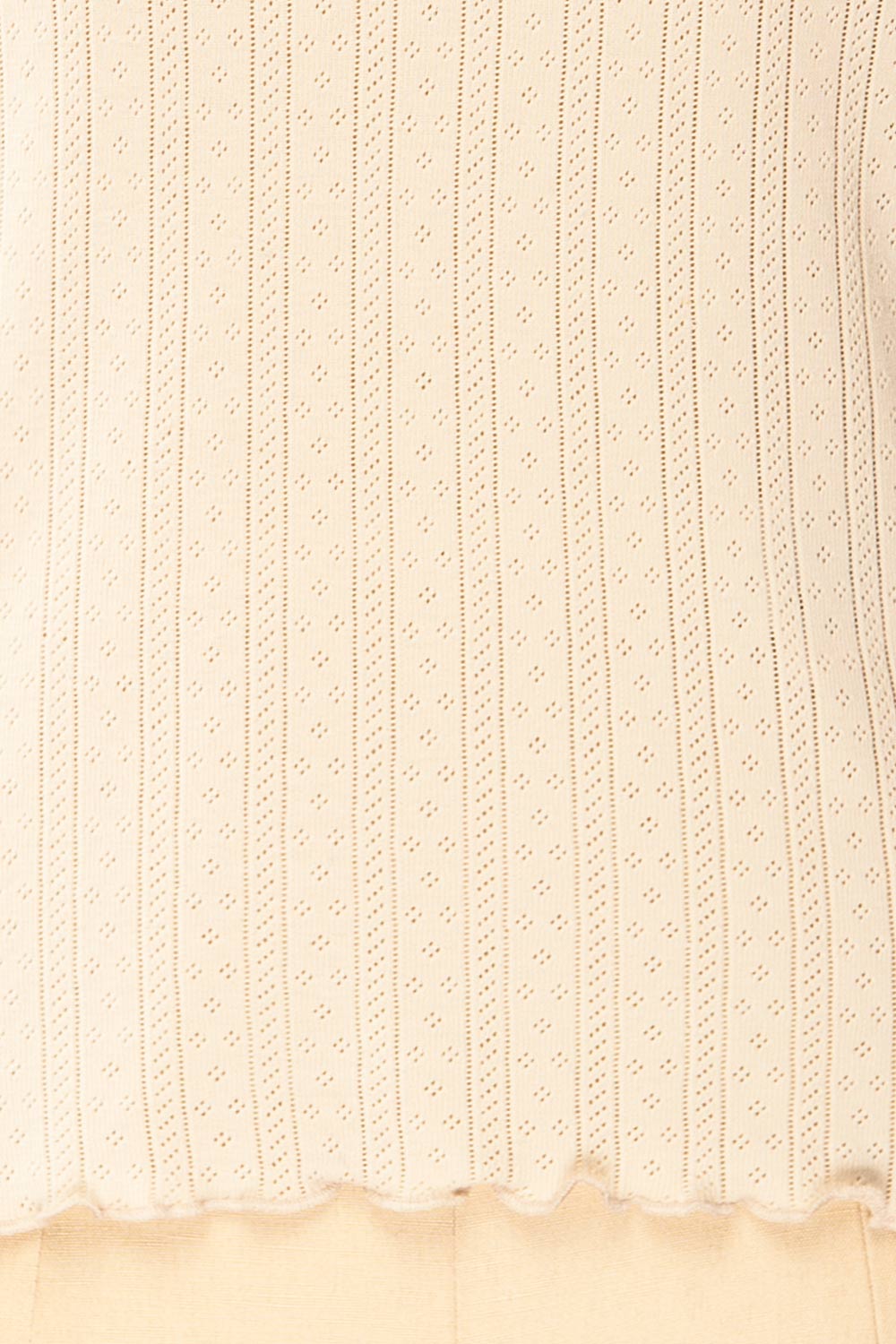 Toulon Beige Long Sleeve Lace-Knit Top | La petite garçonne fabric