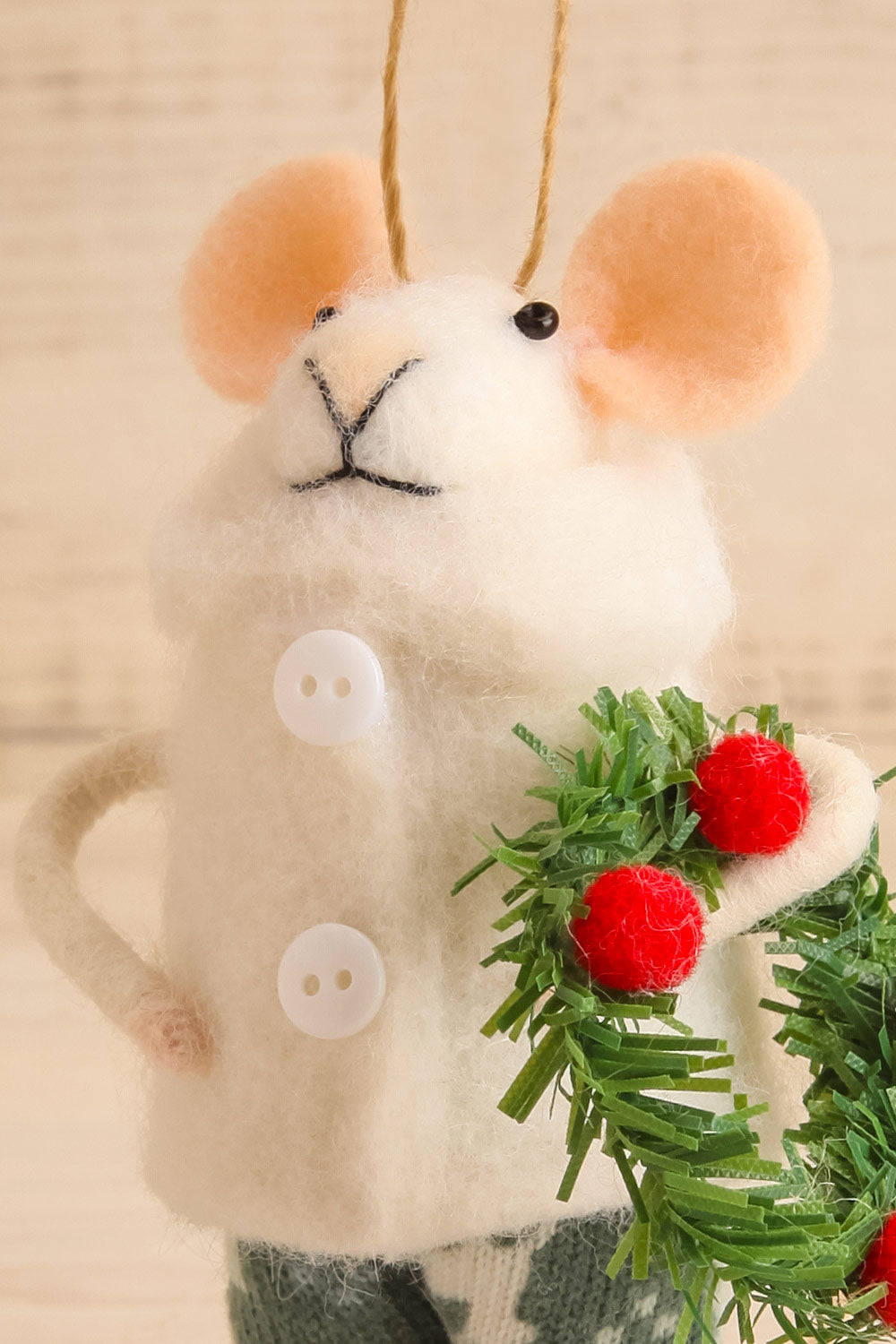 Festive Holiday Mouse Ornament - 4 Options | Maison garçonne TRADITIONAL TIM close-up