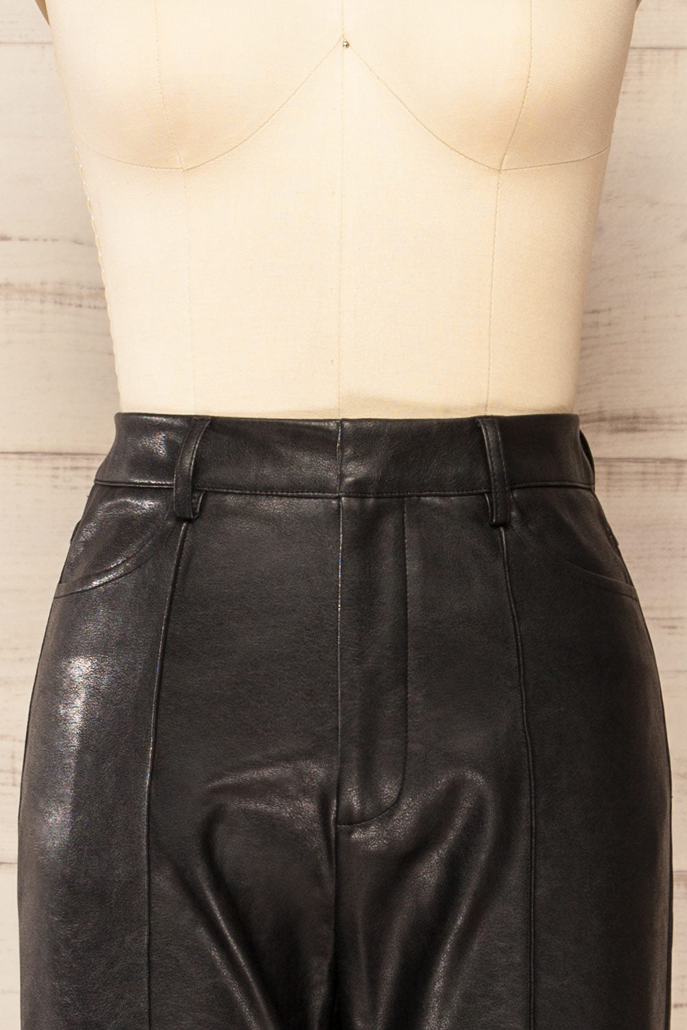 Transylvania Black Faux-Leather Pants | La petite garçonne front