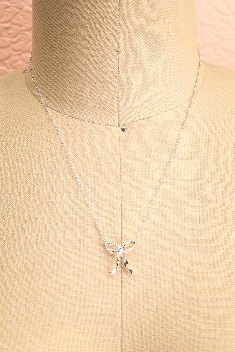 Triteia Silver Necklace w/ Bow Charm | Boutique 1861